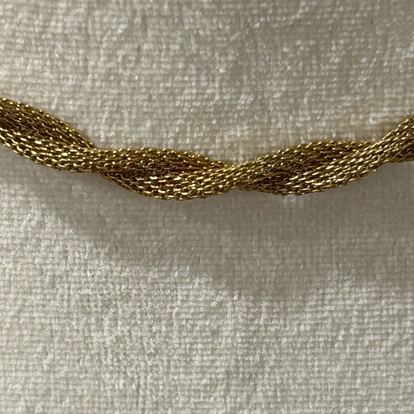 Marked Sarah Coventry golden braids vintage choker necklace twisted mesh design - Picture 3 of 5